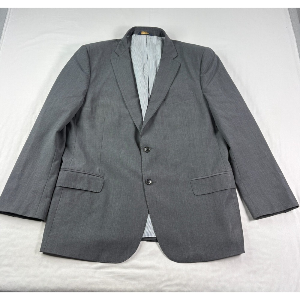 Brooks Brothers Wool Blazer Mens 46R Gray Jacket Explorer Madison Fit Coat
